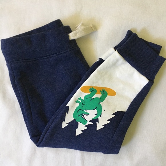 Joggers size 2T dinosaur snowboard sweats EUC blue - Picture 2 of 10